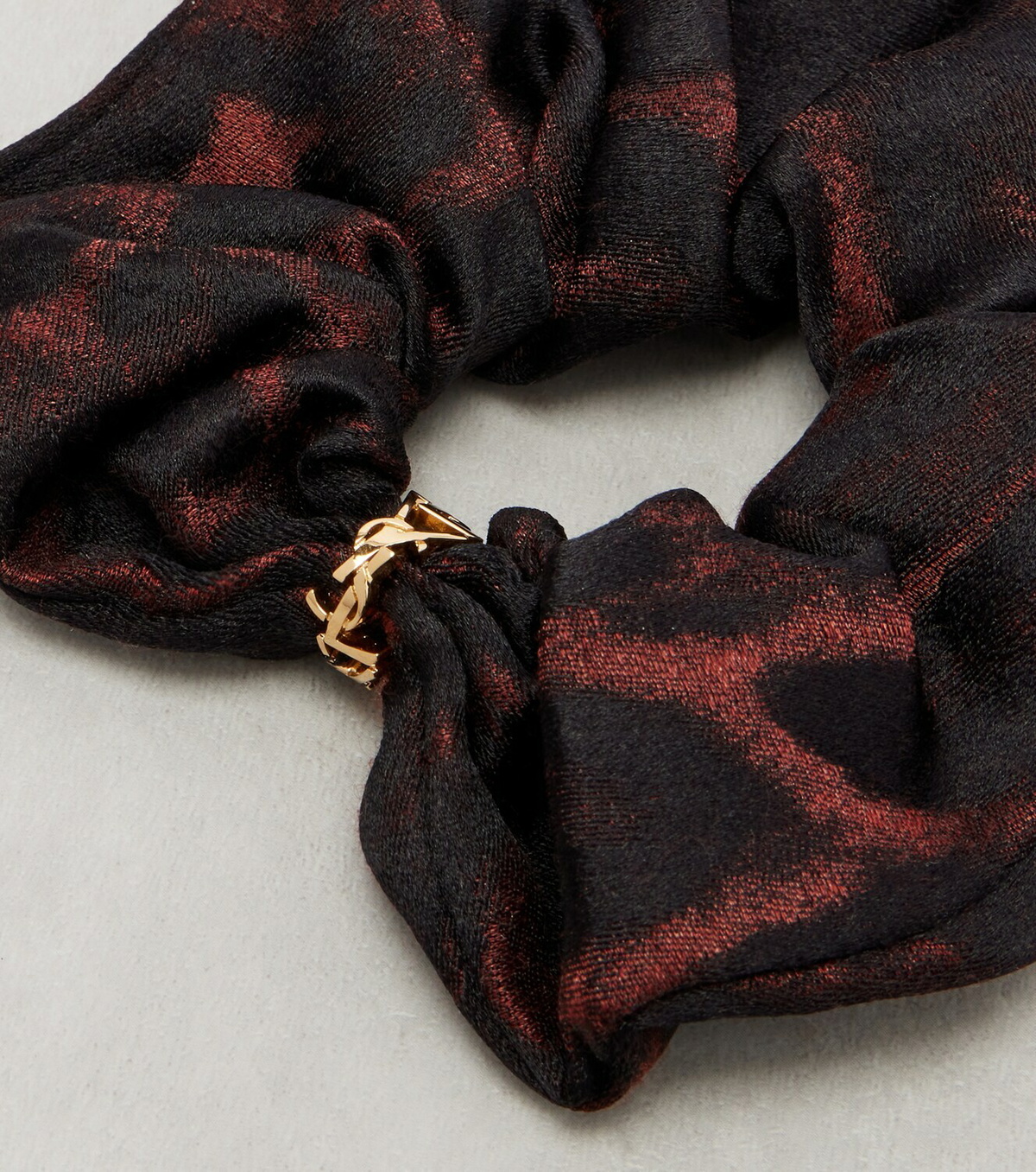 Saint Laurent Printed silk and cashmere scrunchie