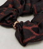 Saint Laurent Printed silk and cashmere scrunchie