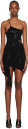 ANDREĀDAMO Black Full Strass Minidress