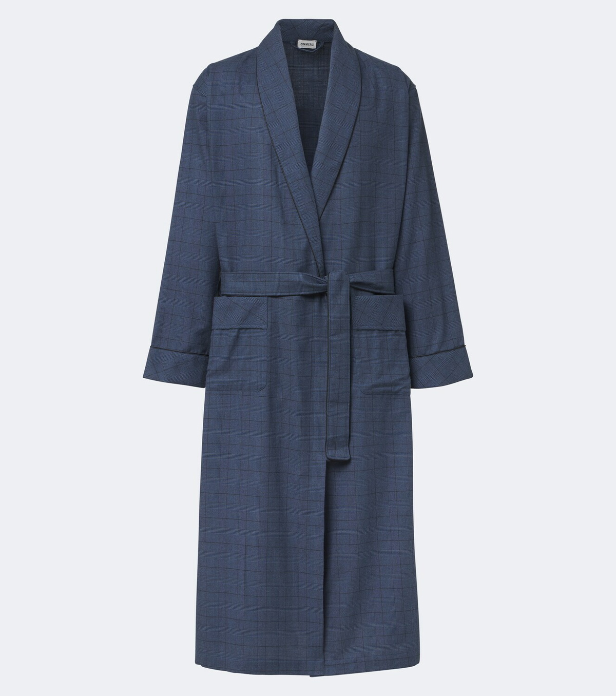 Zimmerli Checked cotton and wool flannel robe