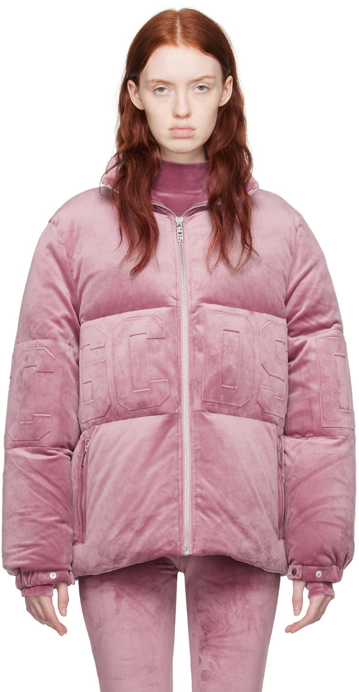 GCDS Pink Embossed Down Jacket