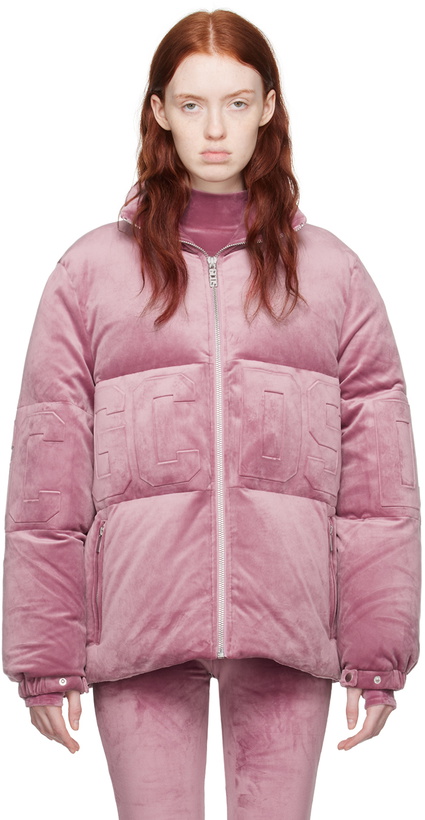 Photo: GCDS Pink Embossed Down Jacket