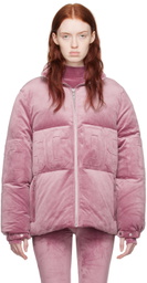 GCDS Pink Embossed Down Jacket