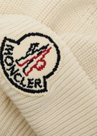 Moncler Logo Wool Beanie - Cream - One Size