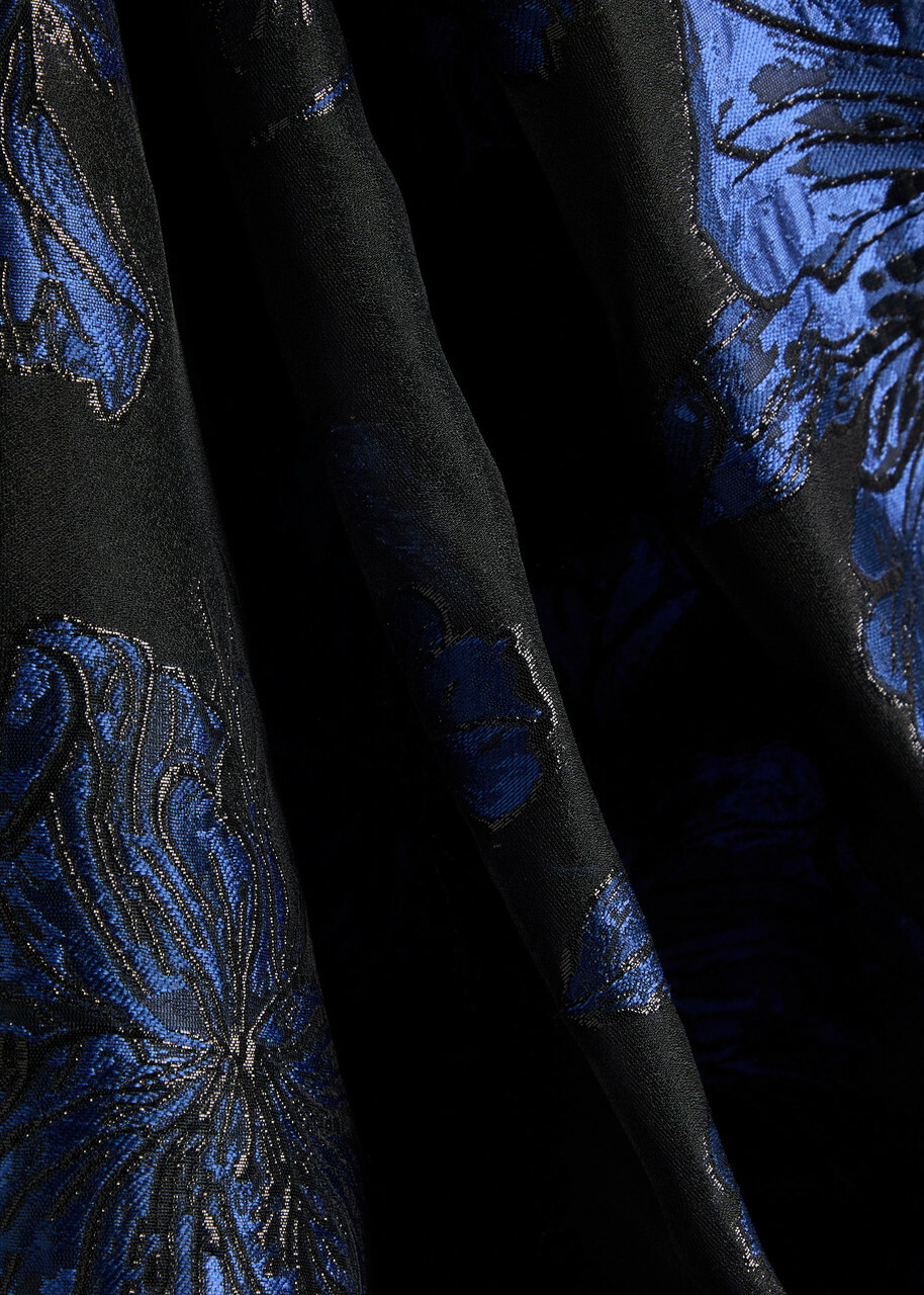 Rebecca Vallance Alexandra Floral-jacquard Woven Maxi Dress Navy