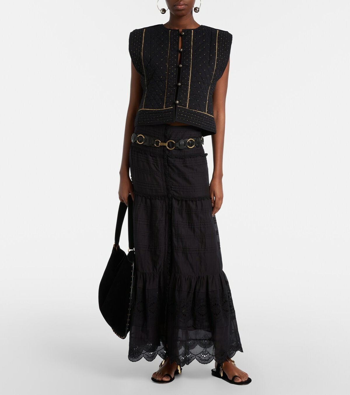Marant Etoile Paoline lace-trimmed maxi skirt