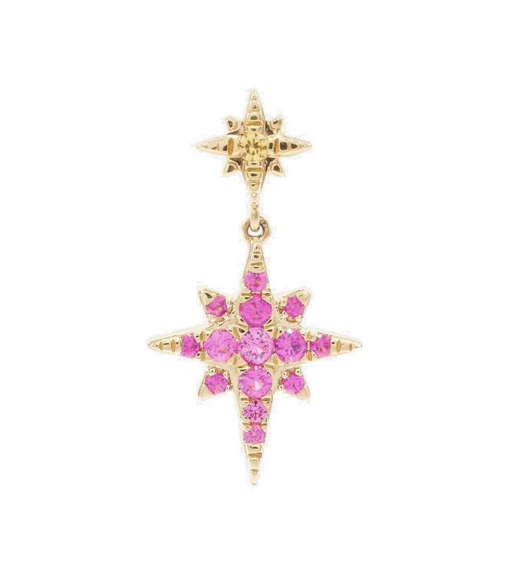 Photo: Roxanne First Sunset Star 14kt gold single earring with sapphires