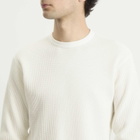 BEAMS Men's Thermal Long Sleeve T-Shirt in White