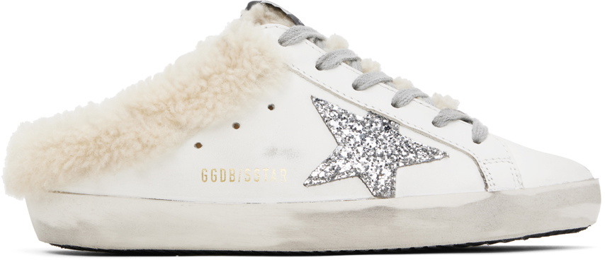 Golden Goose SSENSE Exclusive White Super-Star Sabot Sneakers Golden ...