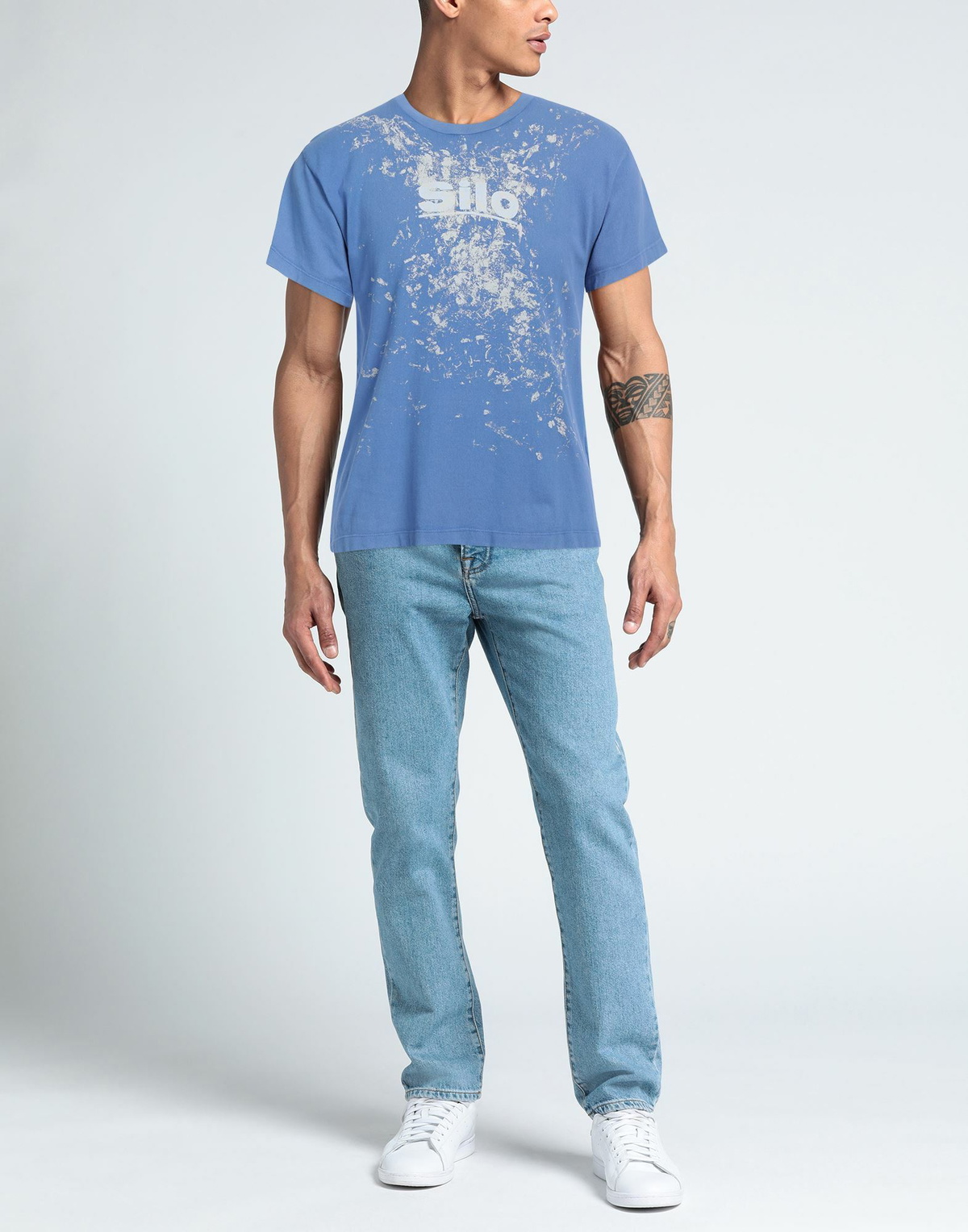 Erl Mens T-shirt Pastel in Blue
