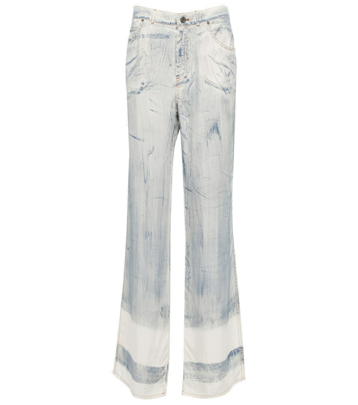 Photo: Jean Paul Gaultier - Jean-effect low-rise silk pants
