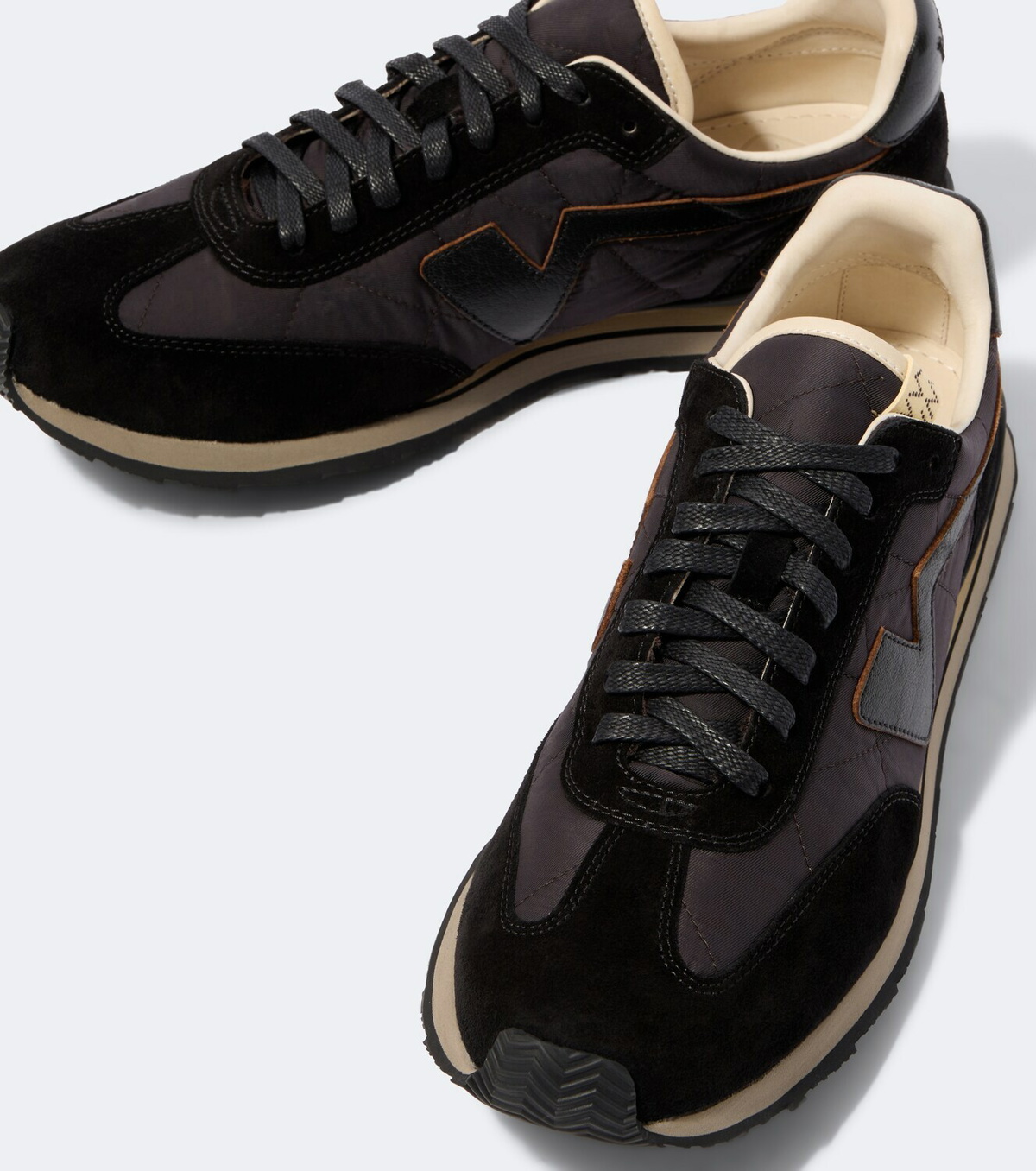 Visvim FKT Runner suede-trimmed sneakers
