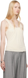 BELLE Off-White Petal Tank Top