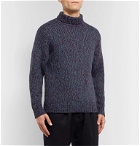 Camoshita - Mélange Knitted Rollneck Sweater - Blue