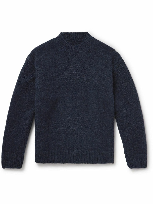 Photo: Jacquemus - Logo-Intarsia Alpaca-Blend Sweater - Blue