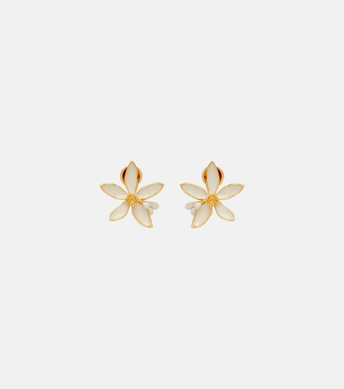 Oscar de la Renta Orange Blossom enamel earrings