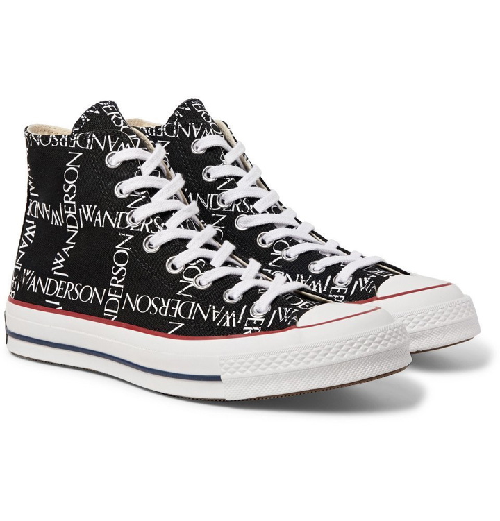 Photo: Converse - JW Anderson 1970s Chuck Taylor All Star Logo-Printed Canvas High-Top Sneakers - Men - Black
