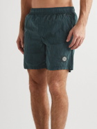Stone Island - Straight-Leg Mid-Length Logo-Appliquéd Swim Shorts - Green