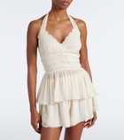 Zimmermann Fairlight lace-trimmed halterneck top