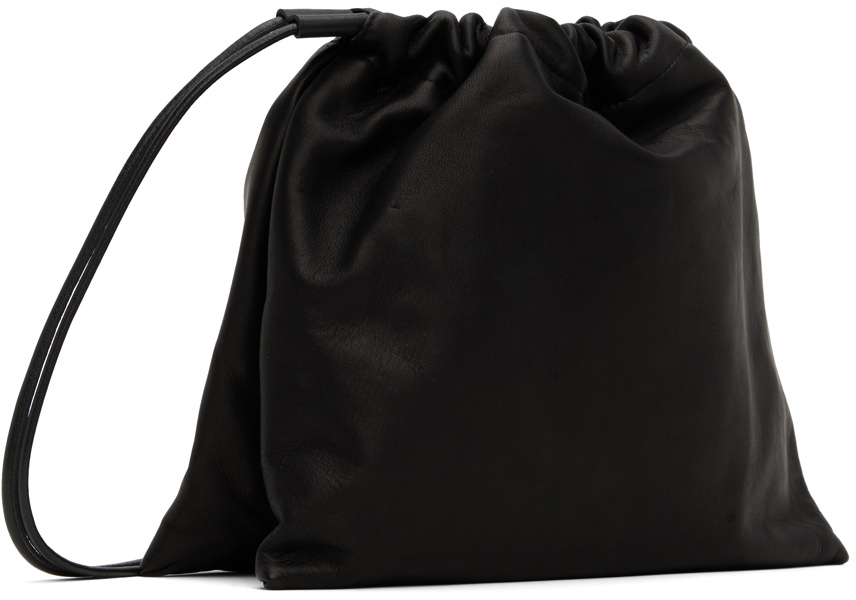 Y's Black Soft Leather Metal Clasp Pochette Bag