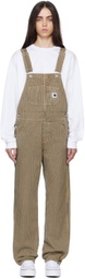 Carhartt Work In Progress Brown & Navy Bib Overalls