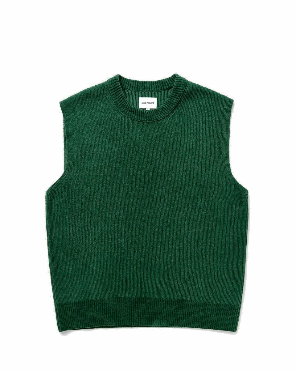 Photo: Norse Projects Manfred Chenille Vest Green - Mens - Vests