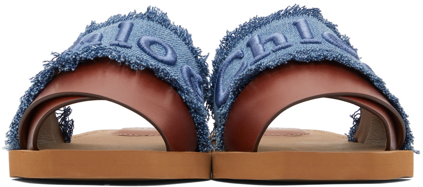 See by Chloé Navy Denim Woody Flat Sandals See by Chloe