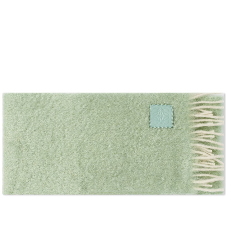 Photo: Loewe Men's Contrast Mohair Scarf in Light Turquoise