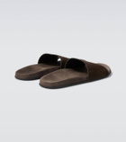 The Row Hugh suede slides