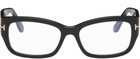 TOM FORD Black Rectangular Blue Block Glasses