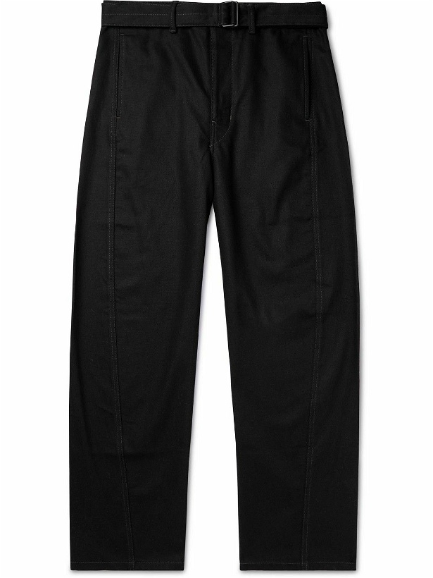 Photo: Lemaire - Straight-Leg Belted Cotton-Twill Trousers - Black