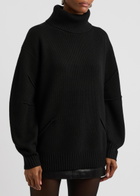 Helmut Lang Roll-neck Ribbed Wool-blend Jumper Black