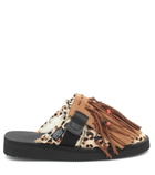 Alanui - x Suicoke leopard-print calf hair slippers