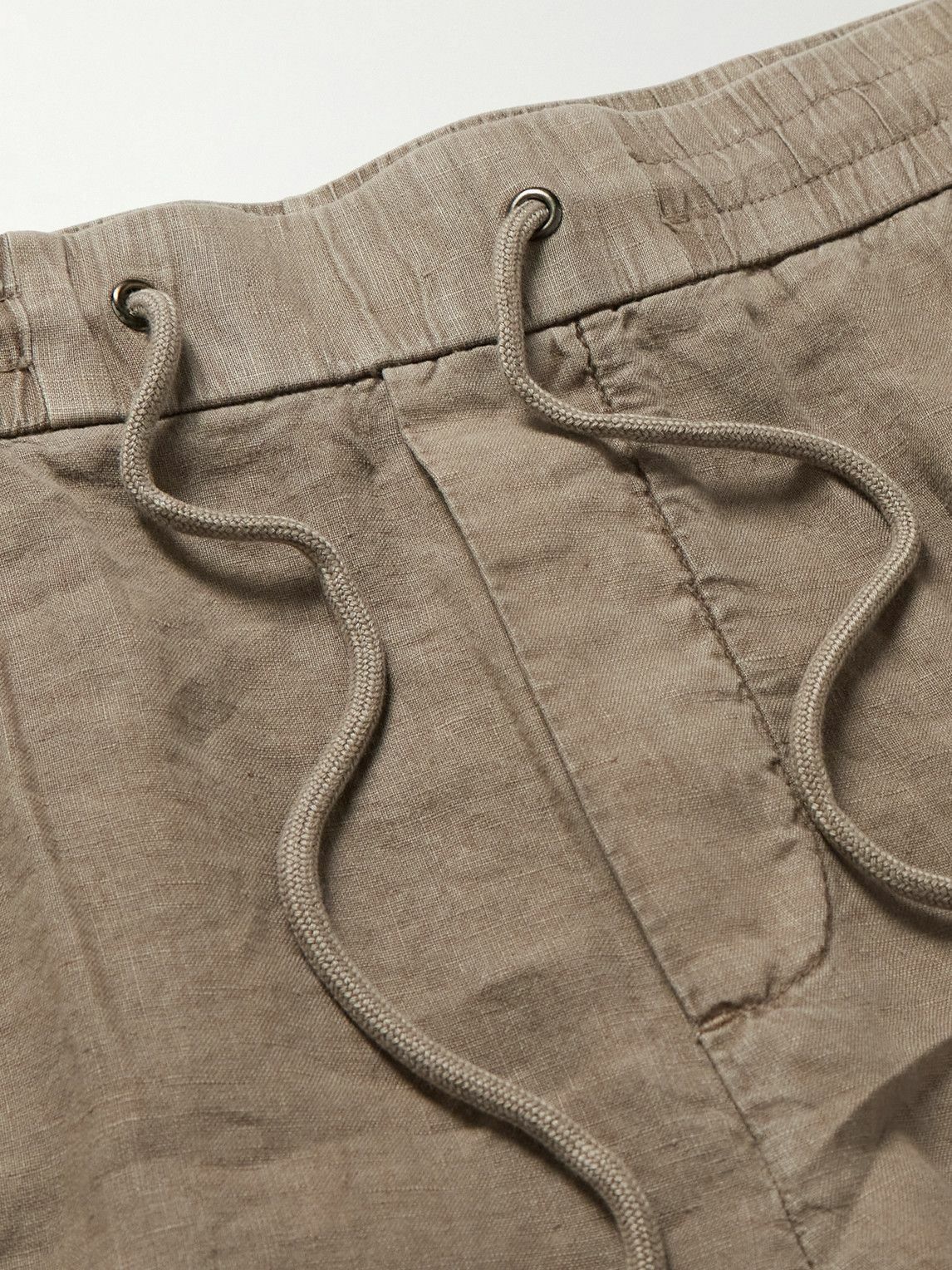 James Perse - Straight-Leg Garment-Dyed Linen Drawstring Shorts - Brown
