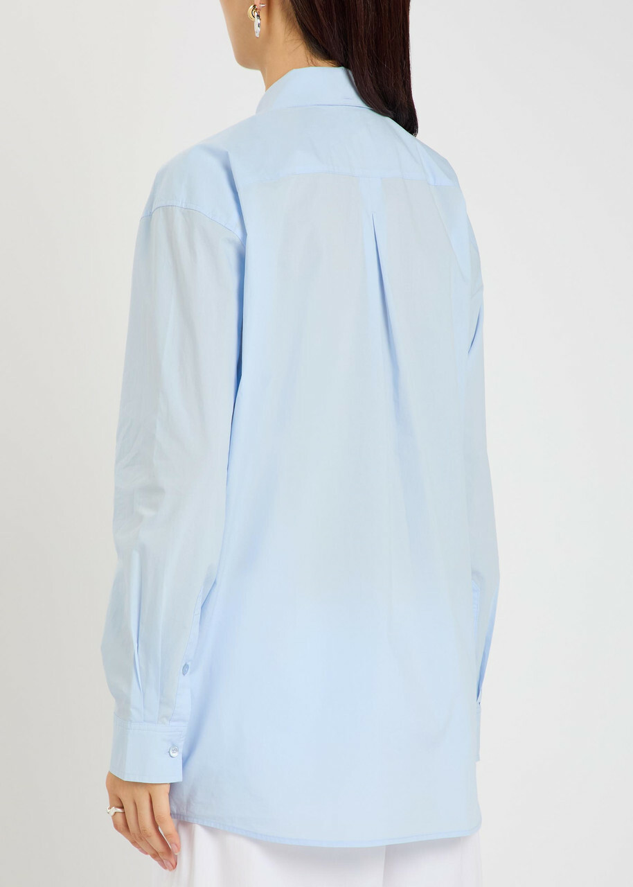 Toteme Classic Tumbled Cotton-poplin Shirt Light Blue
