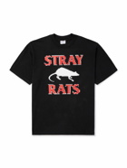 Stray Rats - Pixel Rodenticide Logo-Print Cotton-Jersey T-Shirt - Black