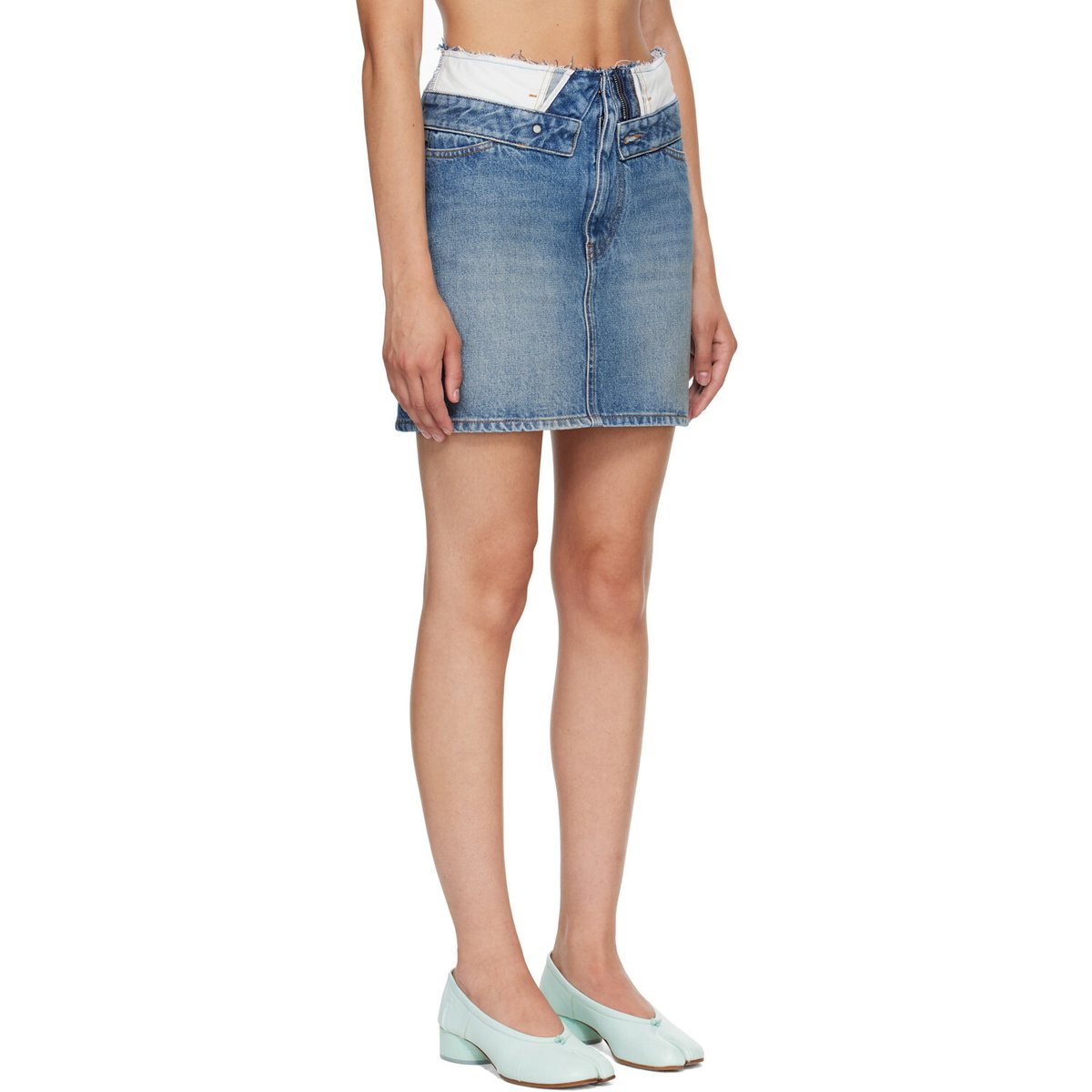 MM6 Maison Margiela Blue Denim Miniskirt