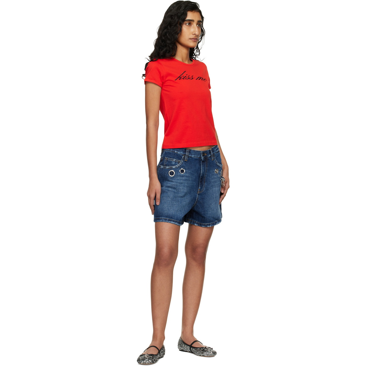 Marc Jacobs Blue Grommet Denim Shorts
