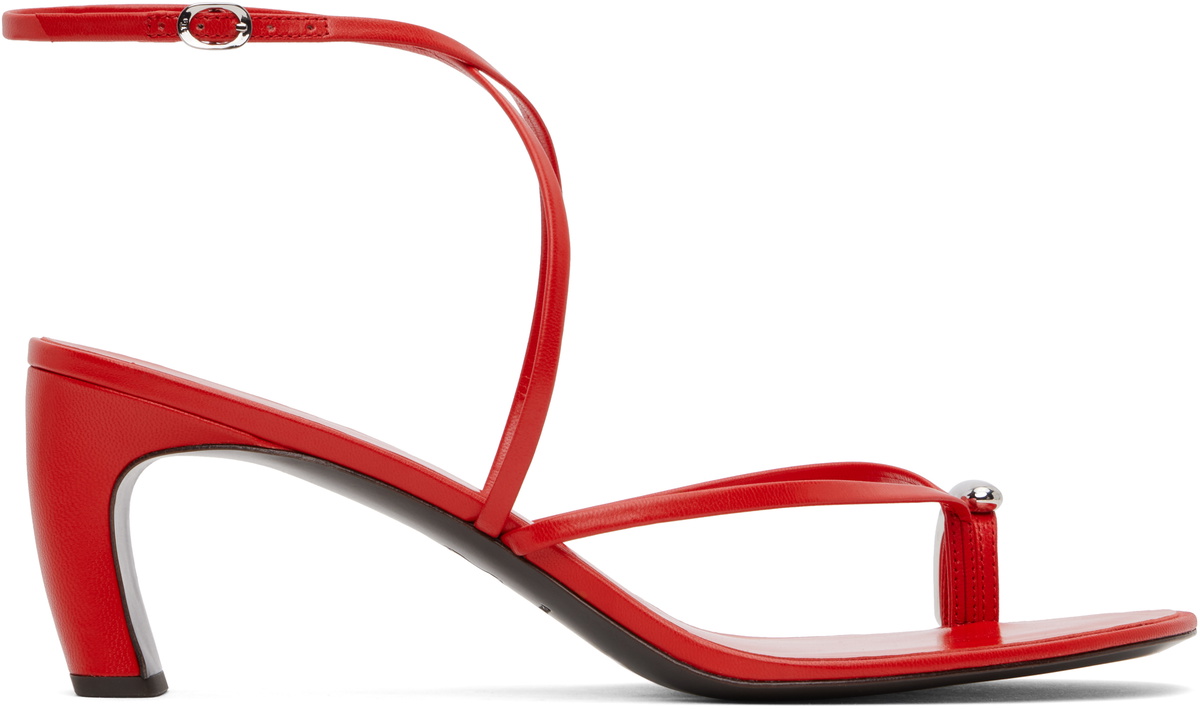 Tory Burch Red Pierced Strappy Heeled Sandals Tory Burch
