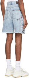 AMIRI Blue Denim Painter Bermuda Shorts