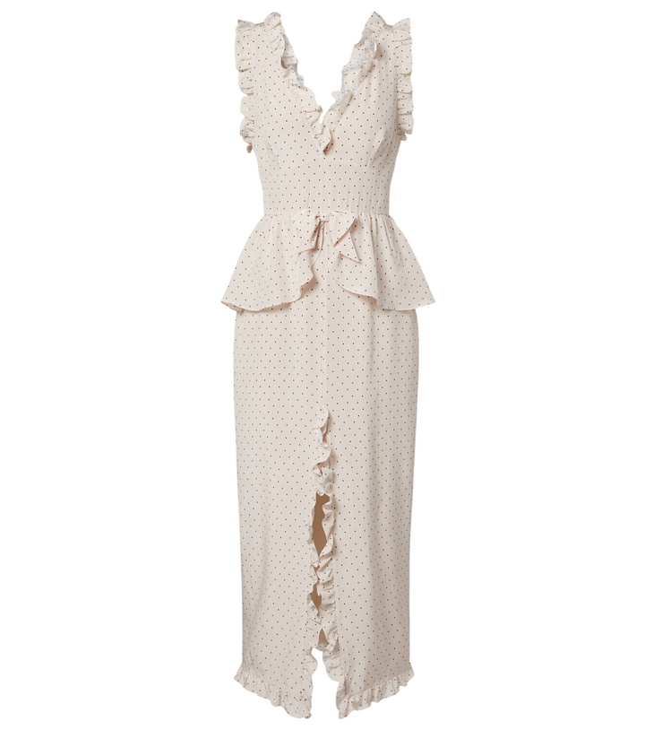 Photo: Alessandra Rich Polka-dot peplum silk midi dress