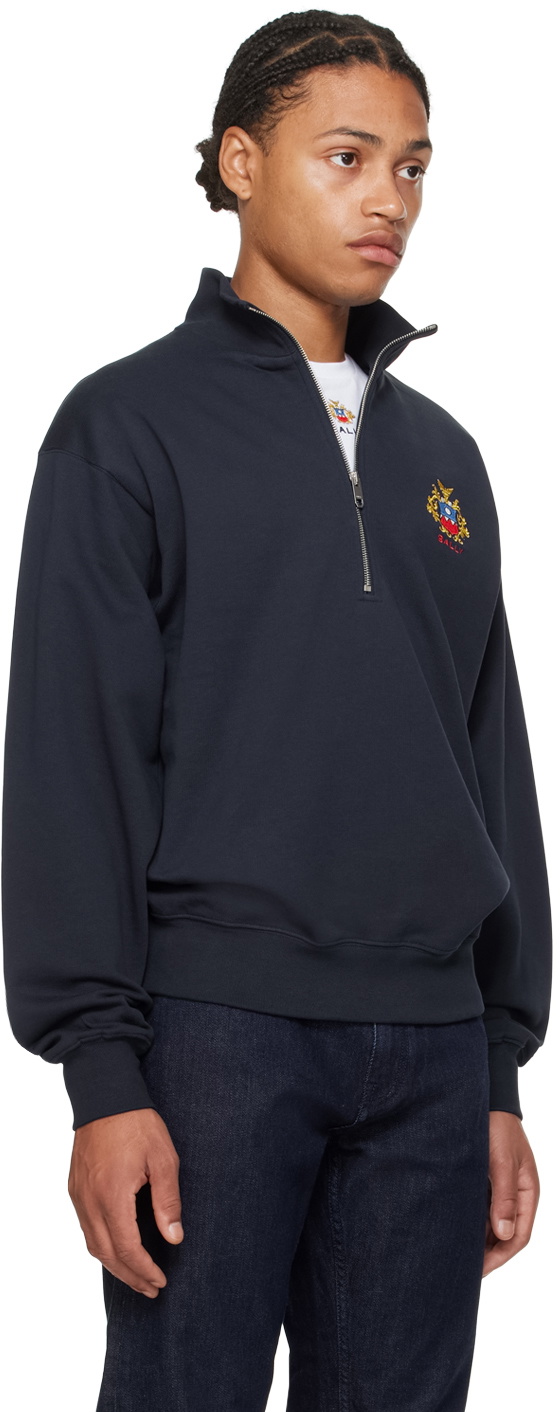 Bally Navy Embroidered-Logo Sweatshirt