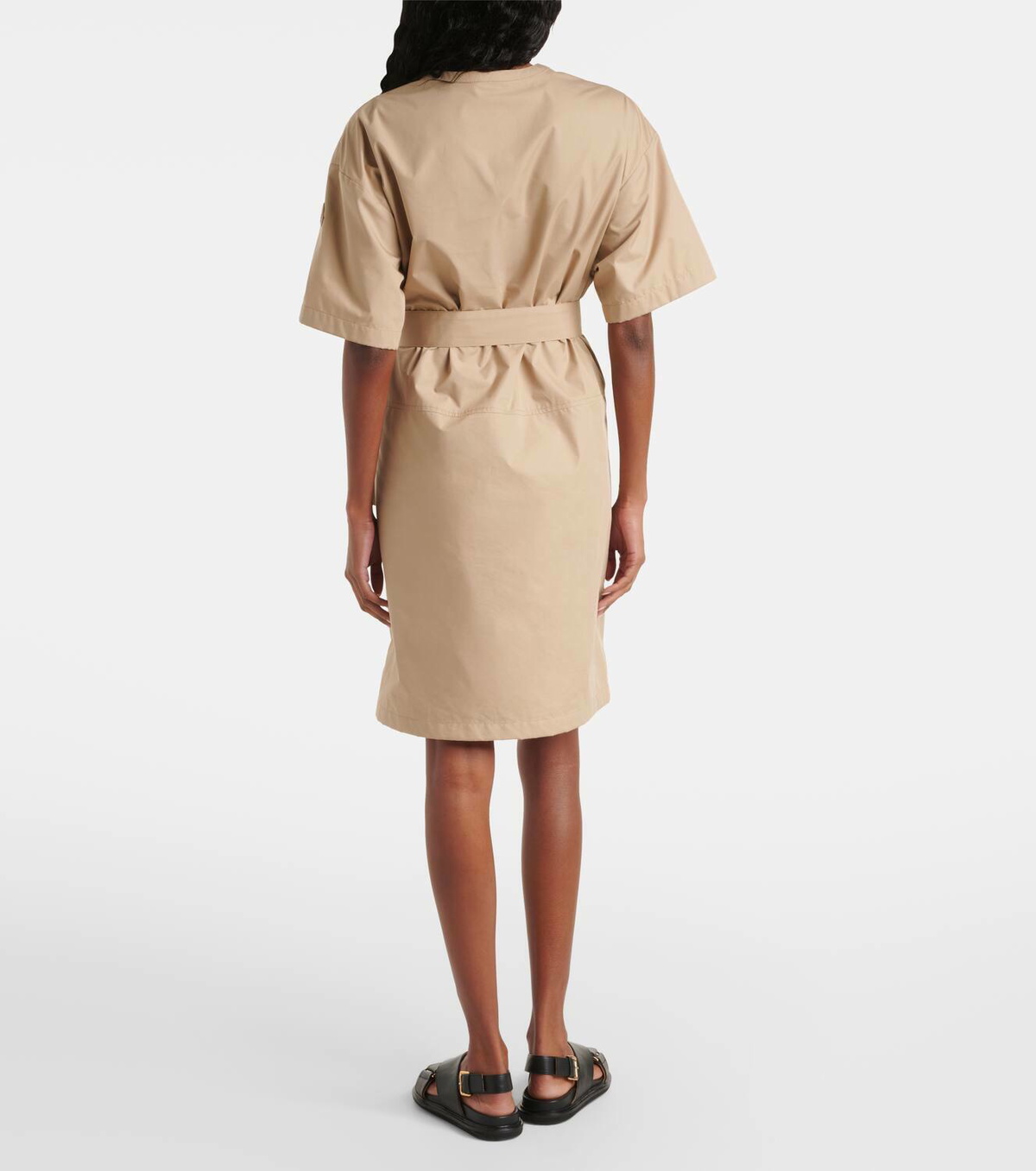 Moncler Belted cotton-blend minidress