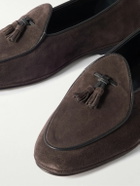 Rubinacci - Marphy Tasselled Leather-Trimmed Suede Loafers - Brown