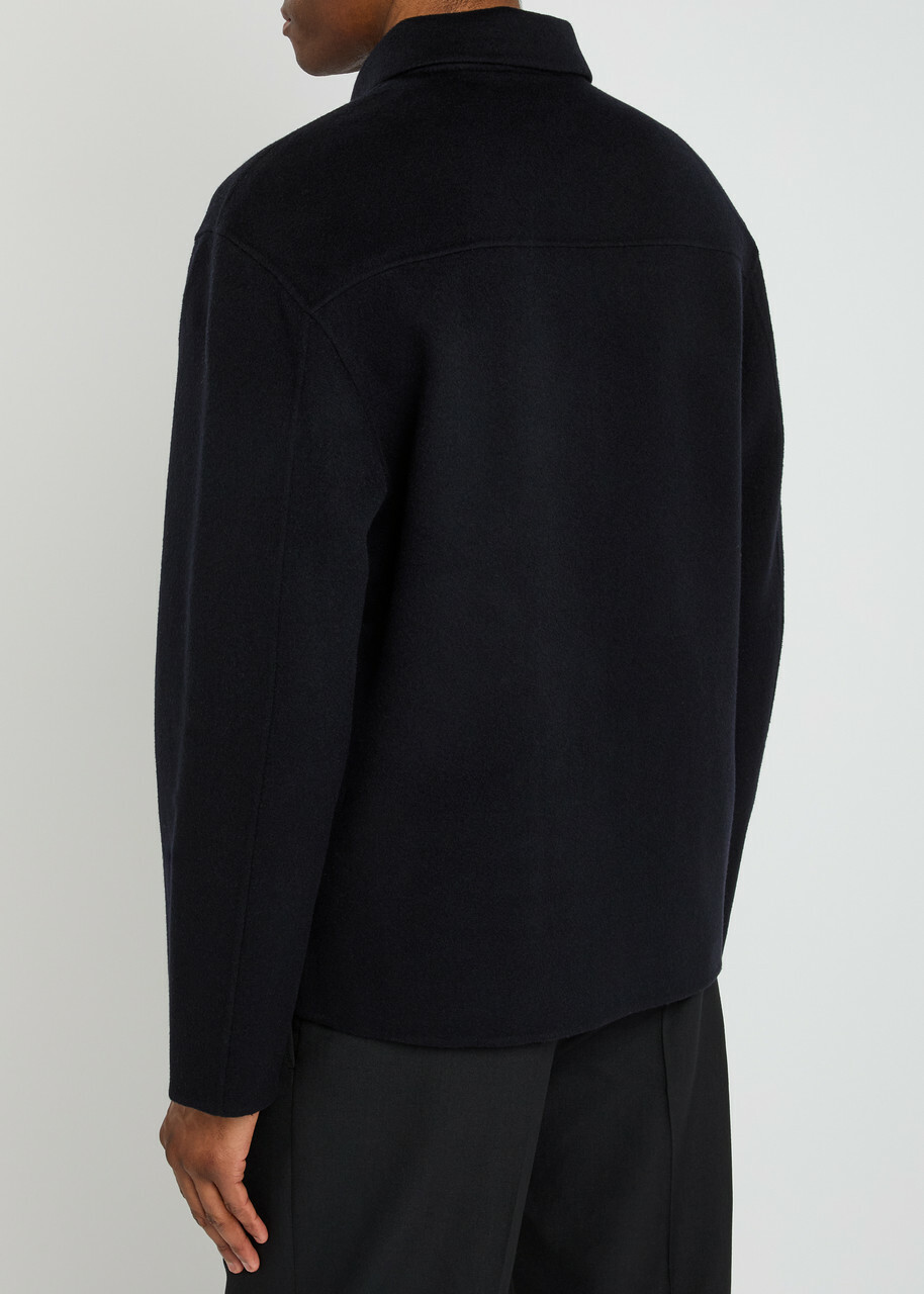 Officine Générale Wool Overshirt Jacket Navy