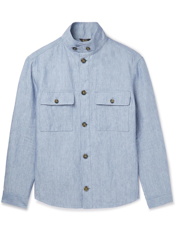 Photo: Loro Piana - Newport Linen-Chambray Overshirt - Blue