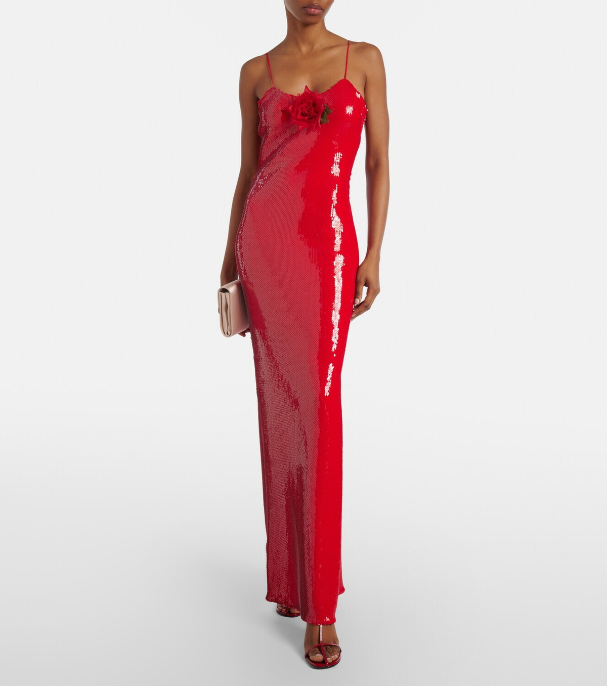 Rodarte Floral-appliqué sequined gown