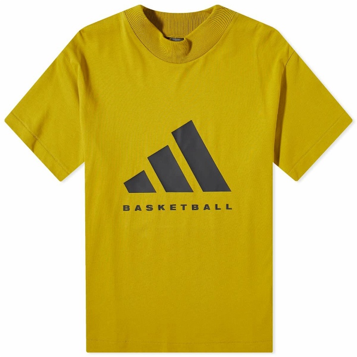 Photo: Adidas Basketball Logo T-Shirt in Pulse Olive