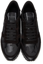 Valentino Garavani Black Camo Rockrunner Sneakers