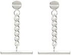 Stolen Girlfriends Club Silver Curb Hanging Bar Earrings